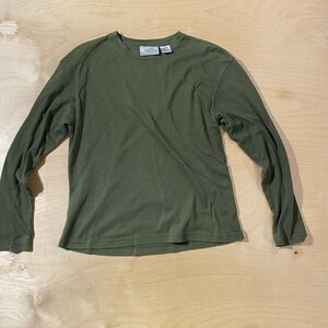 Jennifer Lauren Olive Green Long Sleeve  Shirt XL (QL)